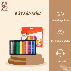Hộp Bút Sáp Màu Moozy MZ-02 Cho Bé, Màu Sắc Tươi Sáng, An Toàn Dành Cho Trẻ Nhỏ