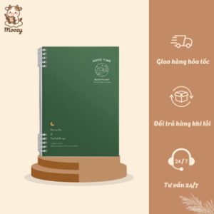 Sổ còng MOOZY vở khổ a5 60 trang màu xanh pastel bìa cứng