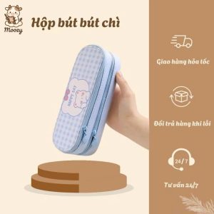 Hộp bút chì cho bé gái có vẻ ngoài cao cấp và dễ thương, dung tích lớn hai lớp dành cho học sinh tiểu học và trung